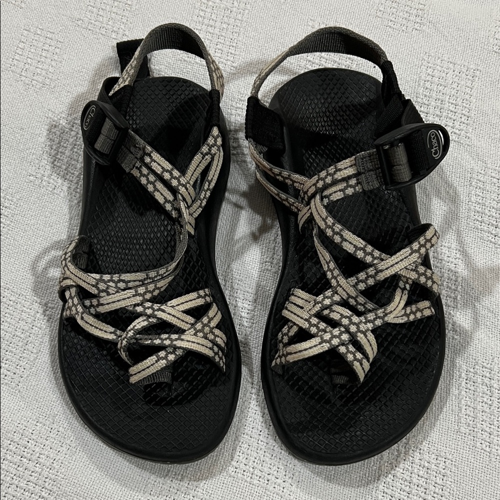Chaco Women's Strappy Black and Tan Sandals